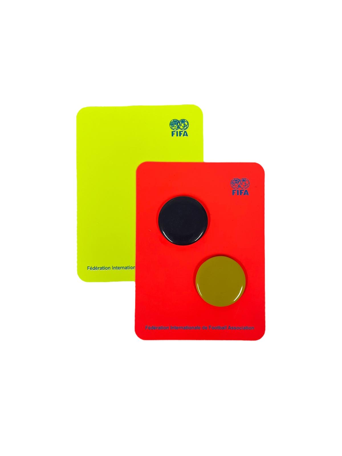FIFA Disziplinarkarten - Set mit kostenloser Wählmarke (Farbe wählbar)