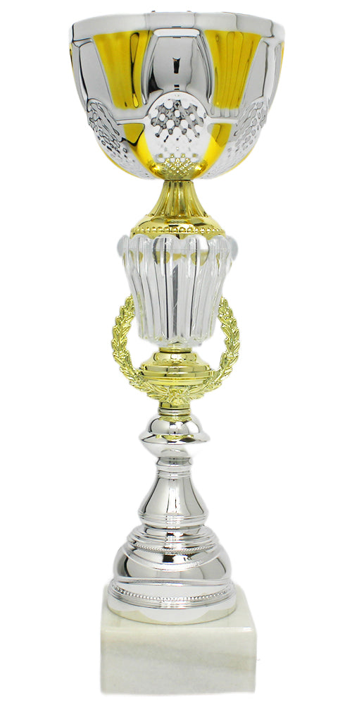 Personalisierter Premium Pokal in Silber & Gold – 41 cm.