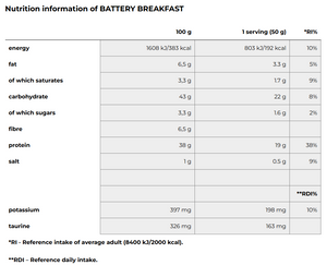 Battery Breakfast 1100g - Chocolate & Banana