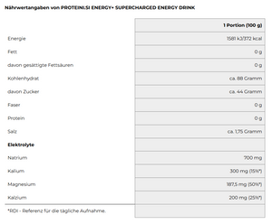 PROTEINI.SI ENERGYDRINK SUPERCHARGED 1500g - Zitrone