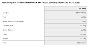 PROTEINI.SI PROTEINRIEGEL SPECIAL EDITION 50g -  Schokolade-Haselnuss