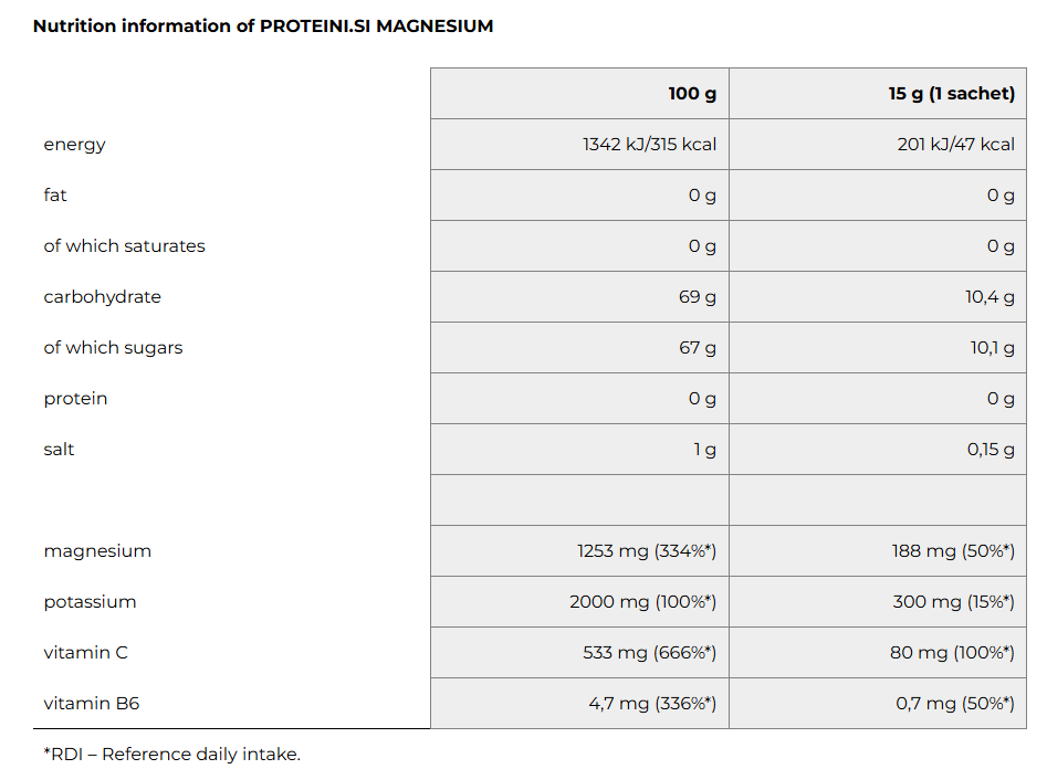 PROTEINI.SI MAGNESIUM 15g - Zitrone