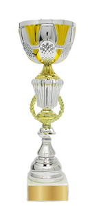 Personalisierter Premium Pokal in Silber & Gold – 41 cm.