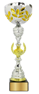Lade das Bild in den Galerie-Viewer, Personalisierter Auszeichnungspokal Silber-Gold, Höhe 43 cm
